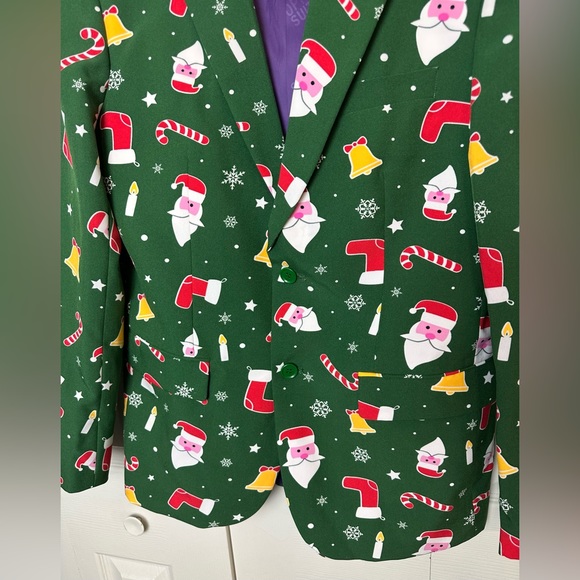 OPPOSUITS Santa Boss Novelty Costume Christmas Party Holiday Green Red Outfit - Picture 11 of 16